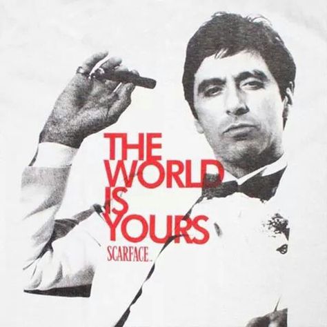 Scarface-The World Is Yours Requiem Of A Dream, Antonio Montana, Scarface Poster, Scarface Movie, Don Corleone, Tony Montana, Michelle Pfeiffer, Al Pacino, Film Posters