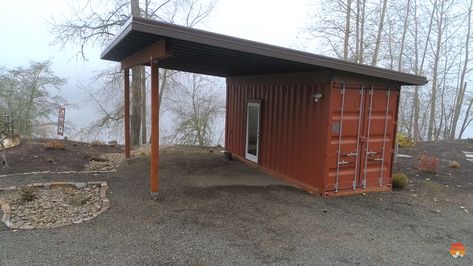 Shipping Container Lean To Shed, Shipping Container Lean To, Shipping Container Sheds Storage, Seacan Shed, Container Shed, Shipping Container Carport, Shipping Container Roof, Shipping Container Workshop Ideas, Shipping Container Barn Ideas