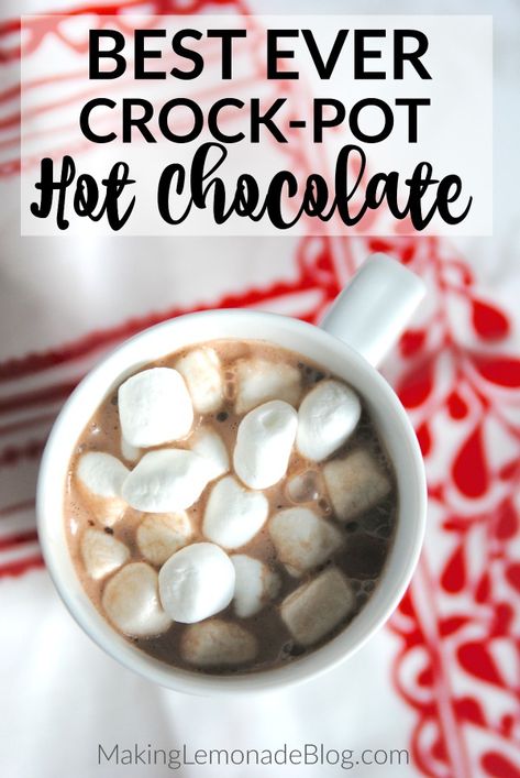 I had no idea you could make hot chocolate in a crockpot! This recipe sounds delicious and looks so easy! {Best Ever Slowcooker Hot Chocolate} Crockpot Hot Chocolate Recipe, Crockpot Hot Chocolate, Creative Dessert Recipes, Making Lemonade, Winter Drink, Easy Crockpot Chicken, Hot Chocolate Recipe, Crockpot Soup Recipes, Sorbet Recipes