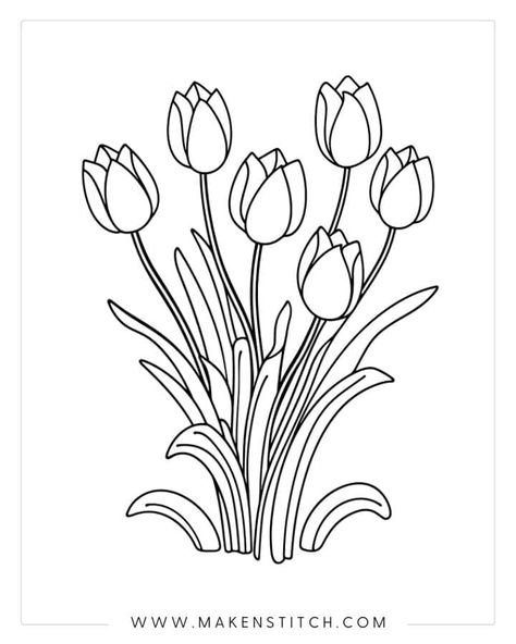 Let your creativity bloom with these beautiful tulip coloring pages. From vibrant petals to charming blooms, there's fun for all ages. Tulip Coloring Pages, Tulip Drawing, Tulip Colors, Love Coloring Pages, Flower Drawing Design, Tulips In Vase, Tulip Design, Needlework Embroidery, Spring Tulips