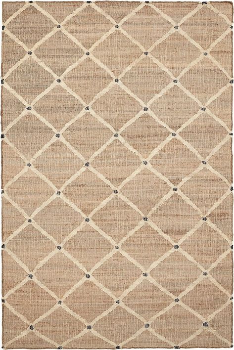 Amazon.com: Dash and Albert Kali Area Rug - 6' x 9' Natural - Neutral Diamond Pattern Handwoven Jute Accent Rug - Ultra-Durable, Lightweight, High Traffic Area Friendly - Kitchen, Living Room, Entryway : Home & Kitchen Vineyard House, Dash And Albert Rugs, Geometric Solids, Hooked Wool, Living Room Entryway, Dash And Albert, Accent Rug, Jute Rug, Kitchen Living Room