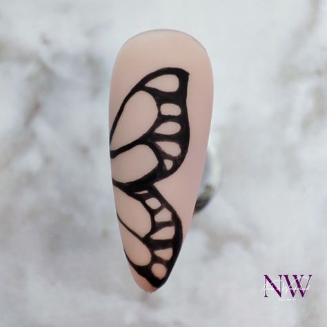 Papillon inspiration tatoo effet mat 🖤 . . . #nail #nails #nailart #nailporn #naildesigns #nailsofinstagram #nailpolish #naildesign #nailsofinstagram #tatoonail #tatoonails #butterfly #butterflynails #nailartist #nailart #nailartlove #nailartaddict #gelpolish #gelpolishnails #beauty #inspiration Easy Butterfly Nail Art, Nail Art Papillon, Nail Art Dessin, Butterfly Nail Art, Butterfly Drawing, Butterfly Nail, Nails Nailart, Nail Artist, Gel Nail Polish