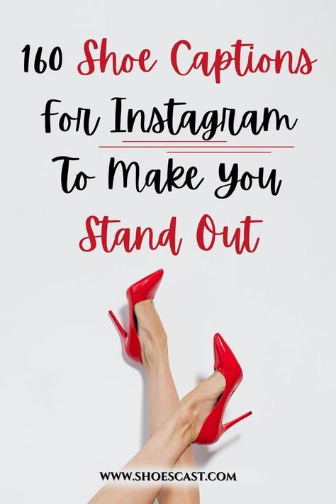 Whether you like it or not, people like to pay attention to what your Instagram captions say. That can tell a lot about your personality and that’s what makes it so interesting to your followers. Here are some unique shoe captions to spice up your feed with, shoe lover! #shoescast #instagramcaptions #shoecaptions #shoes #shoequotes #shoepuns Shoe Captions, Shoe Lover Quotes, Shoe Puns, Happy Halloween Gif, Heels Quotes, Shoe Quotes, Pun Quotes, Instagram Shoes, Unique Shoe