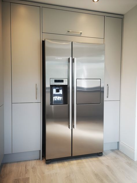 Big Freezer In Kitchen, Free Standing Fridge In Kitchen Ideas, Kitchen With Big Fridge, Free Standing Fridge In Kitchen, Big Fridge And Freezer, Fridge In Kitchen, Double Fridge, Big Fridge, Double Door Fridge