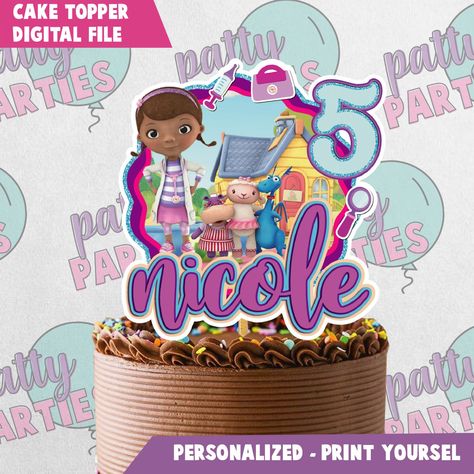 DOC MCSTUFFINS CAKE TOPPER Doc Mcstuffins Cake Topper, Doc Mcstuffins Cupcakes, Doc Mcstuffins Cake, Cake Printable, Doc Mcstuffins Birthday Party, Doc Mcstuffins Party, Doc Mcstuffins Birthday, Cake Topper Printable, Doc Mcstuffins