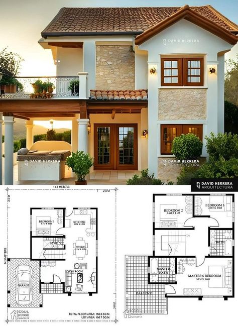 Small House Blueprints, Philippines House Design, Two Story House Design, Bungalow Style House Plans, Two Story House Plans, Two Story House, Building House Plans Designs, Building Plans House, Kerala House Design