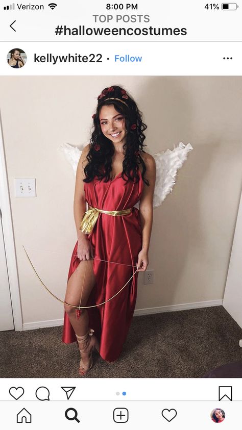 Amor Costume, Cupid Costume Diy, Cupid Costume Ideas, Cupid Costume, Halloween Coustumes, Red Dress Costume, Red Costume, Christmas Party Themes, No Bad Days