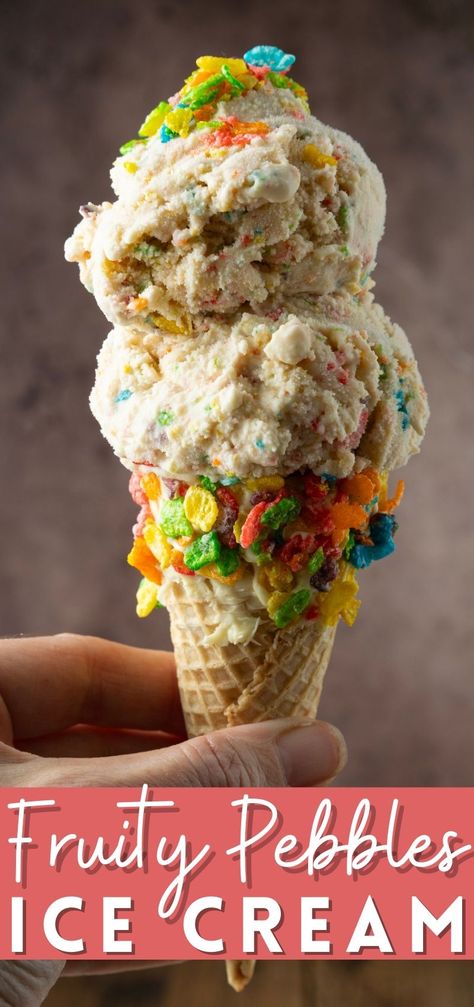 Fruity Pebbles Ice Cream Fruity Pebbles Ice Cream Cake, Fruity Pebble Ice Cream, Fruity Pebbles Ice Cream, Ice Cream Flavour, Cereal Flavors, Fruity Pebble, Fruity Pebbles Cereal, Pebbles Cereal, Barbeque Party