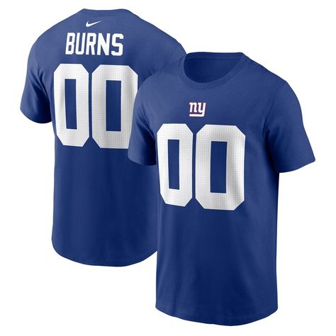 Brian Burns is consistently one of the most dominant players on the gridiron. This Player Name & Number T-Shirt from Nike is a strong tribute to your favorite player's career with the New York Giants. Designed as a simple alternative to the on-field jerseys, this player tee features bold graphics on the front and back so you can proudly support your New York Giants. Brian Burns, Darren Waller, Royal Names, Nfl New York Giants, Gameday Couture, Nfl Draft, Team T Shirts, Nike Tshirt, New York Giants