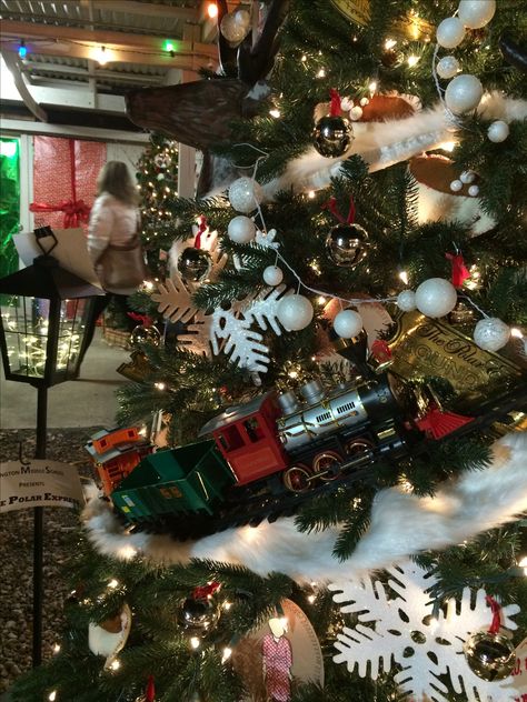 Polar Express Christmas Tree The Polar Express Christmas Tree, Train Tree Christmas, Train Themed Christmas Tree, Train Theme Christmas Tree, Polar Express Christmas Tree Ideas, Polar Express Themed Christmas Tree, Polar Express Tree Decorations, Polar Express Theme Christmas Tree, Polar Express Tree Ideas