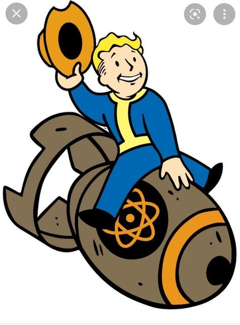 Fallout Traditional Tattoo, Fallout 3 Art, Fallout Propaganda, Vault Boy Tattoo, Nuke Drawing, Fallout Drawings, Fallout 4 Art, Fallout Logo, Fallout Party