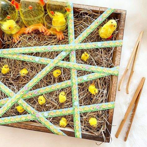 ~Kaye~ on Instagram: “🐥 FINE MOTOR FRIDAY ~ RESCUE THE CHICKS 🐥⁣ ⁣ I had this chick rescue activity saved from last year from @heuristicmommas and finally got to…” Easter 2024, Toddler Class, Homeschool Preschool Activities, The Chicks, Nursery Activities, Montessori Toddler Activities, Tuff Tray, Sensory Table, Montessori Baby