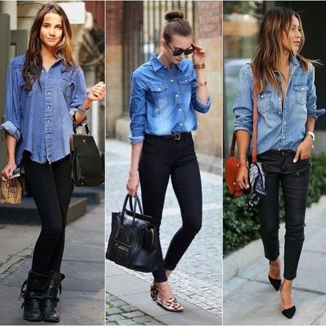 Looks Jeans, Denim On Denim, Denim Shirts, Double Denim, Business Outfit, Mode Inspo, Fashion Mode, Mode Inspiration, Denim Outfit