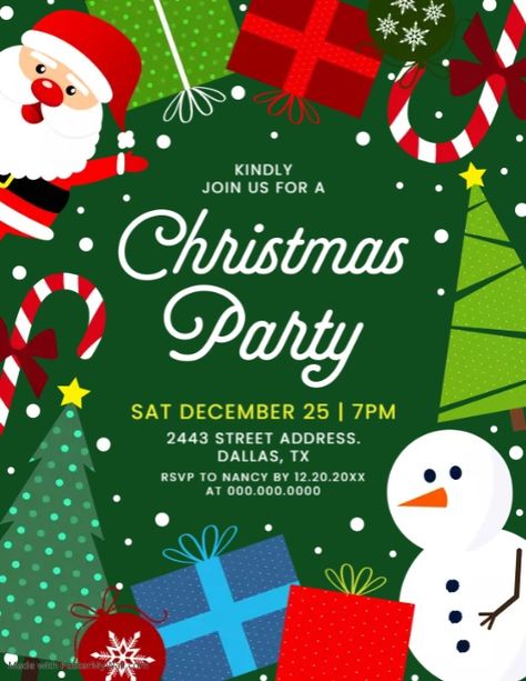 Christmas Party Tarpaulin Layout, Christmas Party Invites Template Free, Christmas Invitation Card Design, Christmas Invitations Template Free, Christmas Invitations Ideas, Christmas Invitation Templates, Christmas Invite Template, Christmas Party Background, Snowman Presents