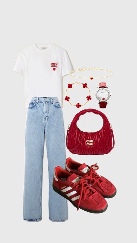 Red Tshirt Outfit, Bangkok Outfit, White Tshirt Outfit, Outfit Inspo Spring, Tshirt Outfit, Capsule Wardrobe Outfits, Uni Outfits, Outfit Inspo Casual, Future Outfit