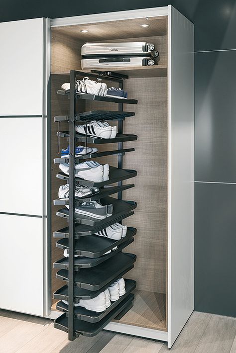 Shoe Rack Pull Out, Shoe Storage Design, Best Shoe Rack, Diy Shoe Rack, Stackable Shoe Rack, Shoe Rack With Shelf, Shoe Shelves, Tall Cabinet, Rack Design