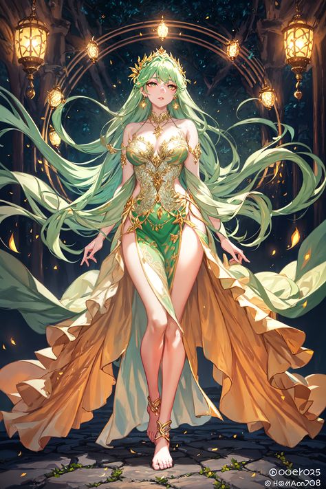 "Step into a magical realm with our enchanting digital art piece. An emerald queen wanders through an enchanted forest, her satin dress catching the moonlight, and her gaze as verdant as the world around her. Perfect for fantasy lovers. Let her serene beauty light up your collection." Goddess Of Light, Forest Queen, Enchanted Night, Pirate Bay, Queen Anime, Sailor Moon Fan Art, Forest Night, Pix Art, Beauty Light