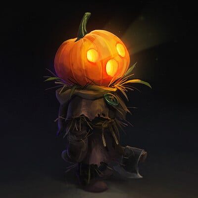 ArtStation - Jennifer Park Pumpkin Carving Inspo, Pumpkin Story, Pumpkin People, Lantern Painting, Rpg Ideas, Super Powers Art, Halloween Artwork, Happy Cartoon, Pumpkin Art