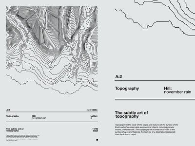 Topographic Section Architecture, Cartography Graphic Design, Map Typography Design, Minimal Map Design, Topography Map Art, Architectural Graphic Design, Line Poster Design, Swiss Poster Design, Map Design Ideas