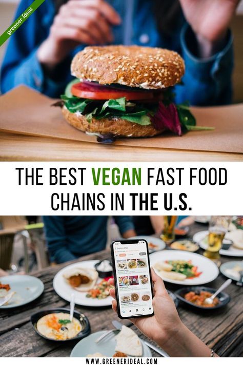 With the fast food industry estimated to be worth $200 billion in the U.S. alone, it seems likely that vegan options will continue to gain ground in the coming years. Here are several of the best vegan fast food chains in the U.S., listed in no particular order. Vegan Fast Food Options, Veggie Grill, Native Foods, Plant Based Burgers, Vegan Fast Food, Food Chains, Bacon Salad, Grilled Veggies, Fast Food Chains