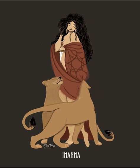 Lion Skin, Ancient Mesopotamia, Celtic Mythology, Boho Life, Lore Olympus, Mythology Art, Goddess Of Love, Goddess Art, Witch Art