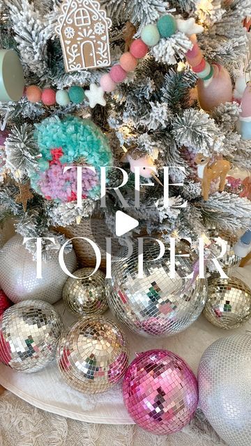 Aurelie Erikson on Instagram: "I can’t believe I found this gem on Amazon! 🪩 The most magical disco ball tree topper EVER - it’s like a party on top of our tree! 🎄💫🪩 perfect for the playroom/office 🎀  save & share with a disco ball lovin friend 🫶🏼🪩  . . . . . .  #discoballdecor #discoball #christmasdecor #pinkchristmas #amazonfinds #amazonfavorites #whimsical #anthrohome #pinkchristmasdecor #christmasdecorations #treetopper" Disco Tree Topper, Disco Ball Tree Topper, Disco Ball Tree, Disco Tree, Disco Ball Christmas Tree, Aurelie Erikson, Pink Christmas Decorations, Pink Christmas Tree, Tree Topper