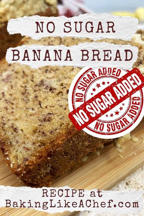 No Sugar Banana Bread, Low Calorie Banana Bread, Low Sugar Banana Bread, Sugar Free Banana Bread, Stevia Recipes, Keto Banana Bread, Banana Bread Recipe Healthy, Sugar Bread, Sugar Free Baking