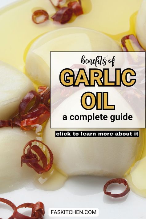 A bottle of homemade garlic oil with whole garlic cloves and a sprig of fresh herbs nearby. The garlic oil is golden and clear, showcasing the infused garlic. This image highlights the simplicity and flavor enhancement that garlic oil brings to cooking. How To Make Garlic Oil, Garlic Oil Benefits, Store Garlic, Benefits Of Garlic, Olive Oil Benefits, How To Store Garlic, Garlic Benefits, Oil Remedies, Garlic Oil