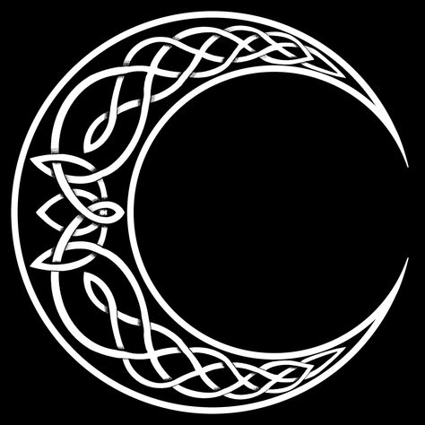 Celtic Moon Design, Ancient Celtic Tattoo, Elven Design Pattern, Simple Celtic Designs, Keltic Pattern Tattoo, Celtic Moon Tattoo, Pagan Designs, Celtic Snake, Celtic Motifs