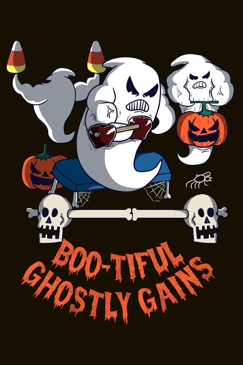 Funny drawing cartoon of muscle ghosts exercising in a spooky gym, Halloween 2023 Holiday Fitness Quotes, Cartoon Gym, Marvel Bedroom, Holiday Fitness, Gym Humour, Crossfit Shirts, Retro Gym, Holiday Workout, Gym Art