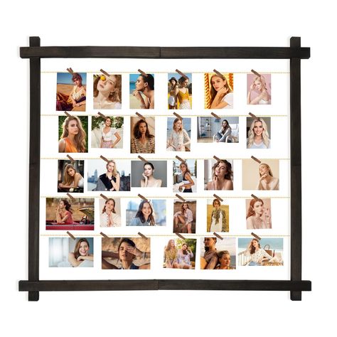 Picture Frames Collage,Photo Display Board With Clips,Hanging Picture Wall Decor for Dorm Graduation Letter Postcard Greeting Card Organizer Holder,Pine Wood,Adjustable Metal Bead String,Large Wall Decor For Dorm, Picture Frames Collage, Graduation Letter, Photo Display Board, Frames Collage, Greeting Card Organizer, Picture Wall Decor, Study Cafe, Photo Walls