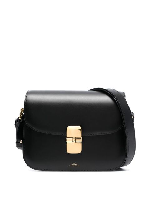 This Grace crossbody bag from French brand A.P.C. is a perfect example of how they blend functionality with high-quality design. Its clean lines and minimalist aesthetic make it a timeless item. Apc Bag, French Brands, Shoulder Bag Black, Demi Fine Jewelry, Fine Earrings, Black Cross Body Bag, Embossed Logo, Embossed Leather, Small Bags