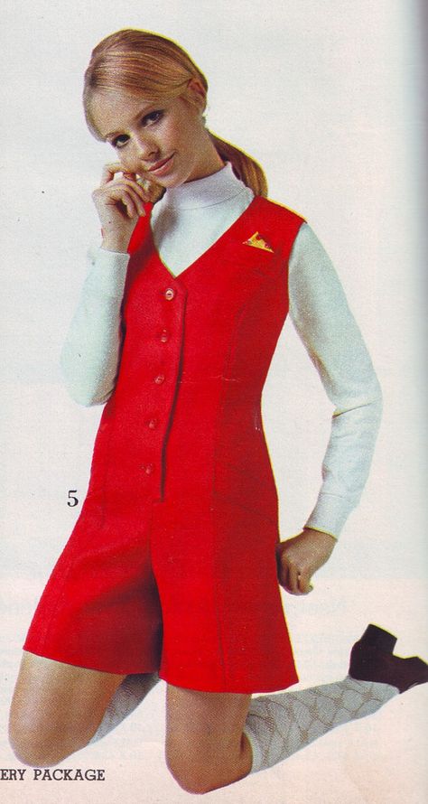 Soviet Fashion, Clothing Reference, 1960's Fashion, Space Fashion, 60s 70s Fashion, 60s And 70s Fashion, Vintage Romper, Red Jumper, 70s Outfits