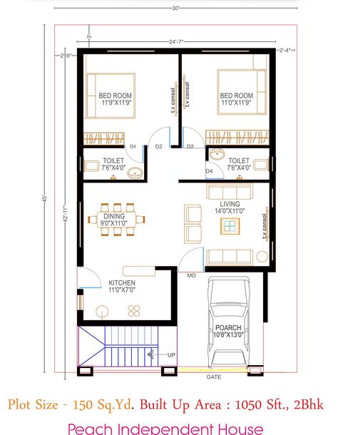 20x30 House Plans, 20x40 House Plans, 30x40 House Plans, 2bhk House Plan, Unique House Plans, Indian House, Indian House Plans, Little House Plans, Two Bedroom House