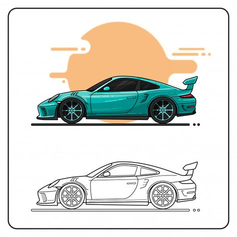 Tosca car easy editable Vector | Premium Download Easy Car Painting, Car Painting Easy, Cars Vector, Car Drawing Easy, Tufting Ideas, Interesting Drawings, Car Drawing, Graphic Arts Illustration, Car Vector