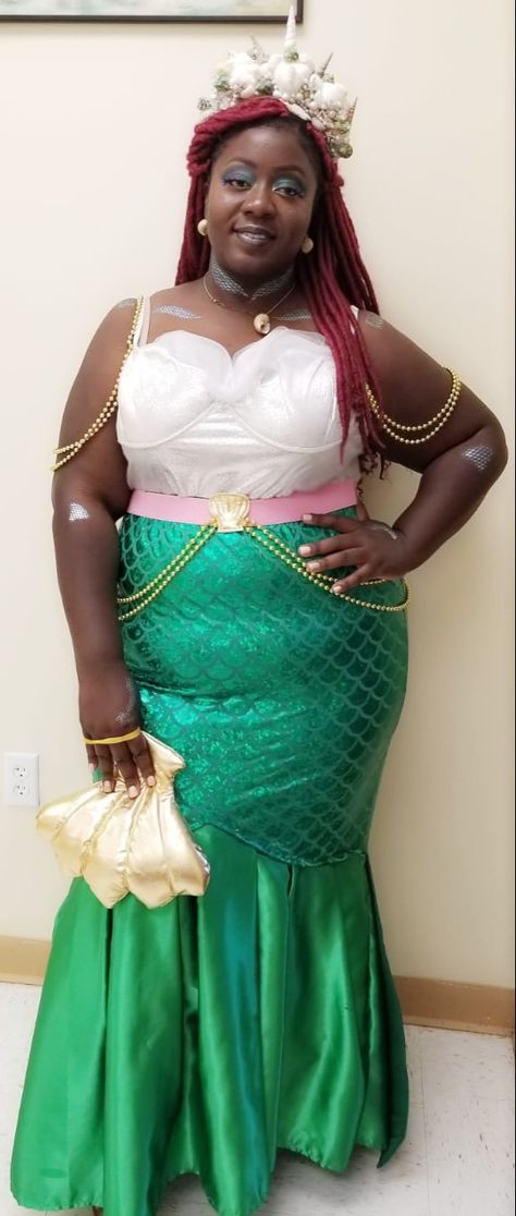 Plus Size mermaid inspired by Halle Bailey Mermaid Energy, Halle Bailey Little Mermaid, Mermaid Outfits, Little Mermaid Outfit, Mermaid Queen, Plus Size Mermaid, Mermaid Outfit, 27th Birthday, Halle Bailey