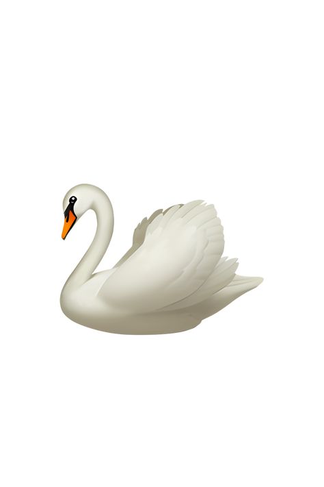 The emoji 🦢 depicts a graceful white swan with a long neck and a curved beak. Its wings are slightly raised and its body is elegantly curved. The swan appears to be swimming or gliding on water, with ripples visible beneath it. The overall appearance of the emoji is serene and peaceful, capturing the beauty and elegance of this majestic bird. Iphone Png, Phone Emoji, Apple Emojis, Slender Neck, Images Emoji, Emoji Stickers Iphone, Ios Emoji, Icon Emoji, Photo Cutout