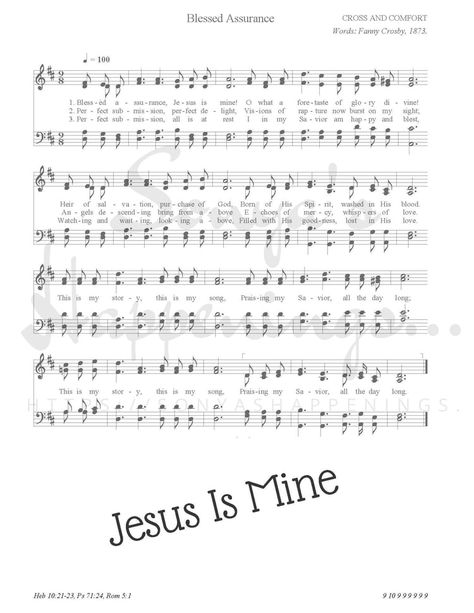 Blessed Assurance ~ Jesus Is Mine ~ Hymnal Wall Art Blessed Assurance, Sheet Music Art, Look Beautiful, Jesus Is, Music Art, You Choose, Sheet Music, Instant Download, Jesus