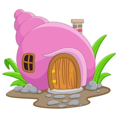 Nature Cartoon, Watermelon And Lemon, Shell House, House Cartoon, Pumpkin House, Cartoon Monkey, Cartoon House, House Illustration, Fantasy House