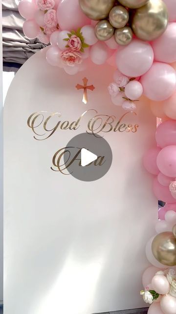 Christening Backdrop Girl, Christening Balloon Decorations, Girl Christening Decorations, Christening Backdrop, Christening Balloons, Christening Decorations, Girl Christening, Balloon Decor