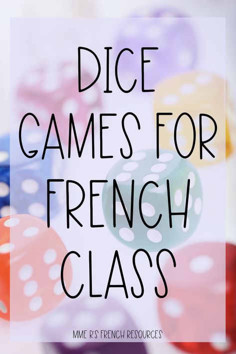 French Games For Kids, Games With Dice, French Verb Conjugation, French Learning Games, Verbs Vocabulary, Teaching French Immersion, French Verbs Conjugation, High School French, French Teaching Resources