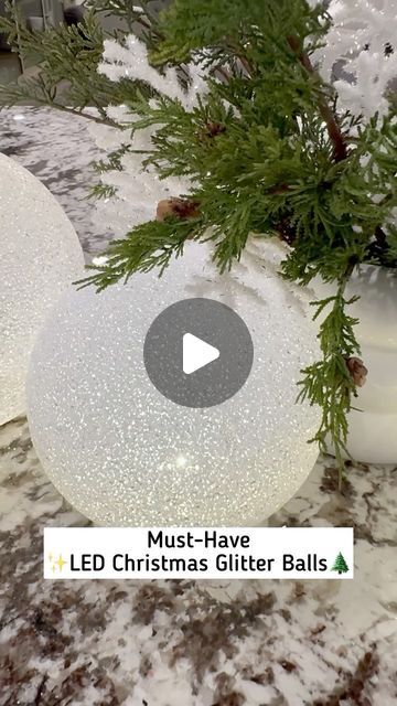 Modern Farmhouse Glam | Amy Long on Instagram: "Comment ✨GLITTER✨ and I’ll dm you the links to shop these MUST-HAVE, just dropped LED Christmas glitter balls. They are gorgeous! The BEST part is that they have a TIMER feature! Hooray!👏🏻

🌲I’m actually thinking about setting up my Christmas tablescape with these light-up glittery Christmas balls. I just ordered a second pack. They come in a pack of three for $35. Soooo GOOD! 
 
Comment GLITTER below to receive a DM with the link to shop this post on my LTK ⬇ https://liketk.it/4SwrO #ltkhome #ltkseasonal

#holidaydecor #holidayhome #christmasiscoming #christmasdecorating #christmasdecor #viraldecor #christmasdecorating #holidayseason #homedecor #decoration #viralchristmas" Modern Farmhouse Glam, Christmas Entryway, Farmhouse Glam, Flocked Trees, Prelit Tree, Christmas Tablescape, Christmas Glitter, Christmas Decorations For The Home, Christmas Tablescapes