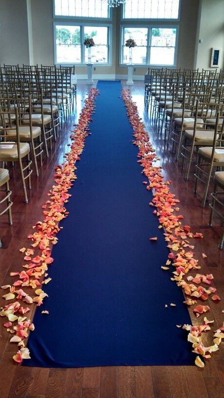 Petals down the aisle, setting up for a beautiful wedding at the Cruiseport Gloucester Grand Ballroom. www.cruiseportgloucester.com Petals Down The Aisle, Grand Ballroom, Gloucester, Rose Petals, Ballroom, Ever After, Cobalt Blue, Front Page, Perfect Wedding