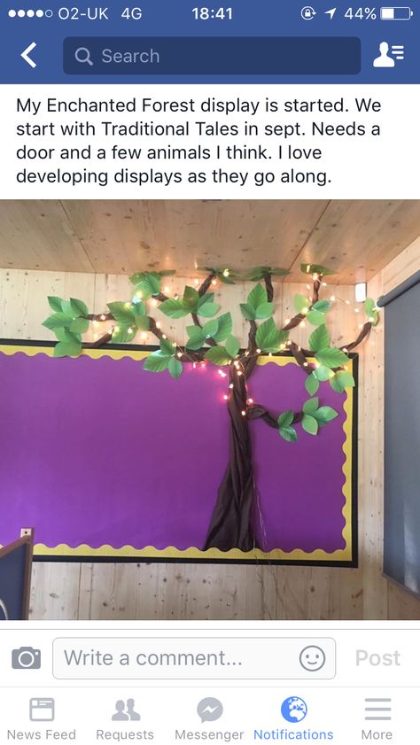 Forest Theme Classroom, School Library Book Displays, Enchanted Forest Book, Forest Classroom, Holiday Door Decorations, Enchanted Forest Theme, Teaching Classroom Management, Classroom Goals, Camping Theme Classroom