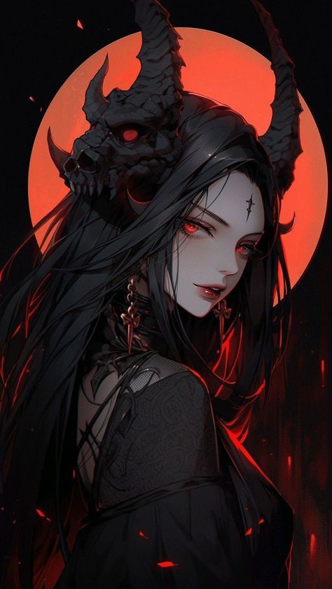 Female Demons, Character Artist, Gothic Fantasy Art, Demon Girl, Demon Art, Gothic Anime, Gothic Beauty, Character Design References, Character Portraits