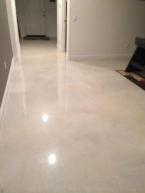 Epoxy Floor White, Cement Floors In House, Stained Cement Floors, White Concrete Floors, Concrete Floors Living Room, Concrete Kitchen Floor, Polished Cement Floors, Epoxy Concrete Floor, Concrete Floors In House