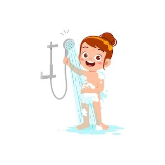 Colorfuelstudio | Freepik Taking A Shower Drawing, Shower Drawing, Body Preschool, Shower Images, Shower Pics, Kids Play Toys, Instagram Captions Clever, Vector People, Printable Flash Cards