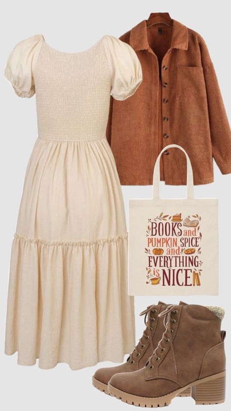 Fall Church Outfit, Colorful Style Outfits, Convention Outfits, Light Brown Boots, Cute Formal Dresses, Pentecostal Fashion, Pumpkin Spice And Everything Nice, Church Outfit, Modesty Outfits