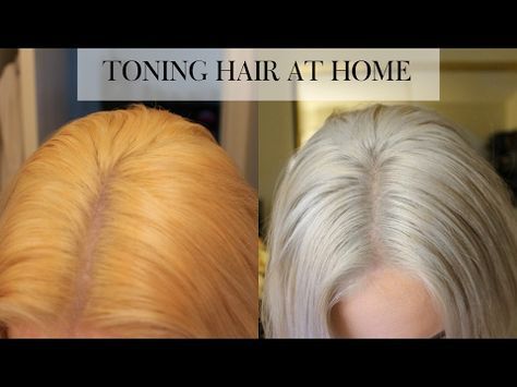 How to Tone Brassy hair into cool toned blonde in 15 minutes at home - YouTube Tone Yellow Hair, Toner For Orange Hair, Toning Bleached Hair, Toning Blonde Hair, Wella Color Charm Toner, Wella T18, Toning Hair, Blonde Hair At Home, Yellow Blonde Hair