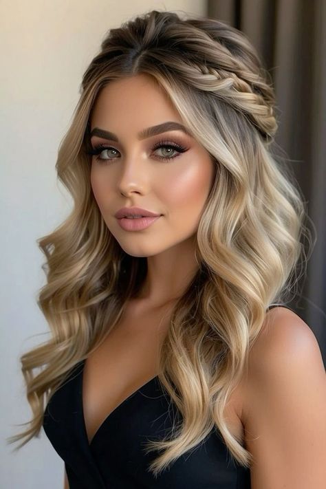 Long Wedding Hairstyles Down, Cornrows Ideas, Celebrity Updos, Winter Wedding Hair, Video Tiktok, Long Hair Wedding Styles, Wedding Hair Inspiration, روتين العناية بالبشرة, Penteado Cabelo Curto